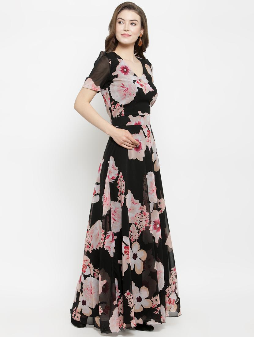 floral flared maxi dress - 16201097 - Zoom Image - 2
