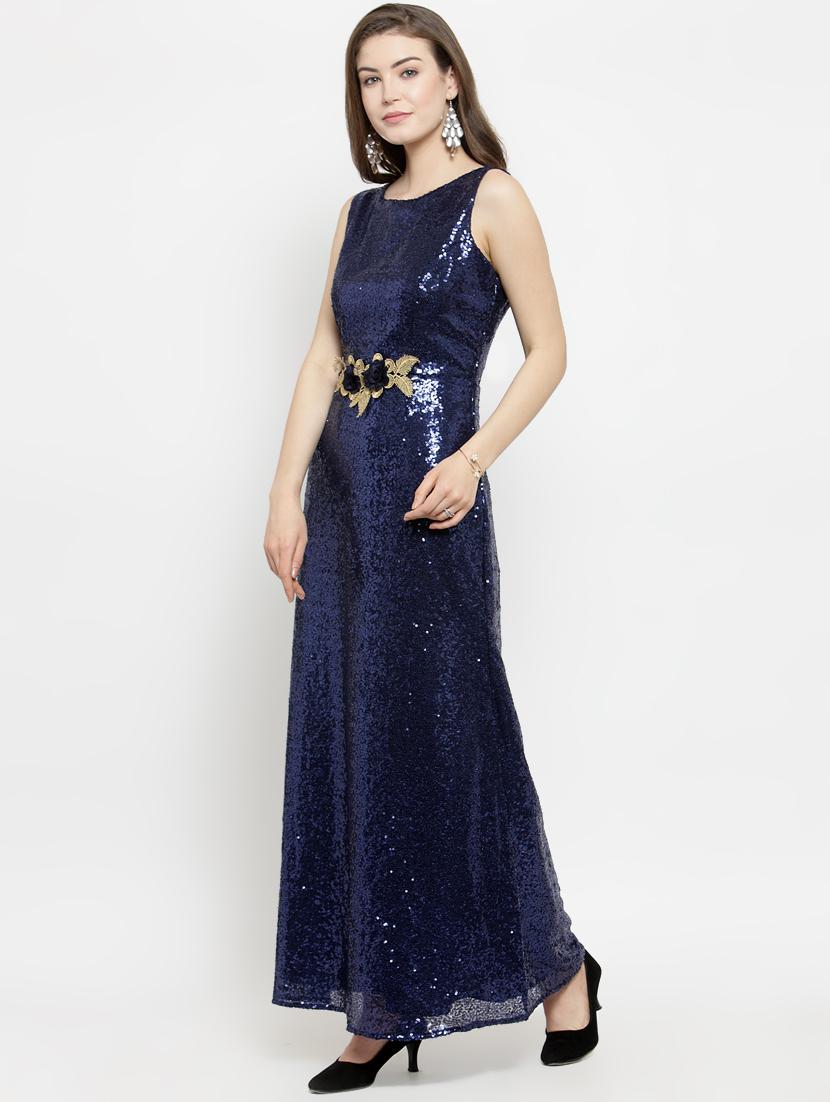 floral appliqued sequined maxi dress - 16201099 - Zoom Image - 2