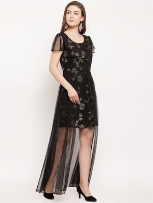ruffle sleeved embroidered layered dress - 16201101 - Standard Image - 2