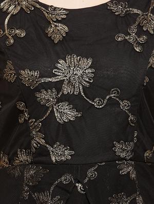 ruffle sleeved embroidered layered dress - 16201101 - Standard Image - 5
