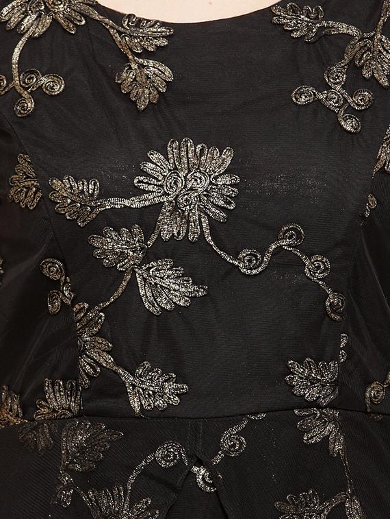 ruffle sleeved embroidered layered dress - 16201101 - Zoom Image - 5