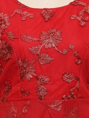 ruffle sleeved embroidered layered dress - 16201102 - Standard Image - 5