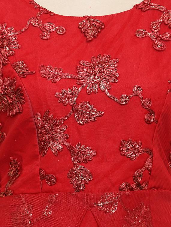ruffle sleeved embroidered layered dress - 16201102 - Zoom Image - 5
