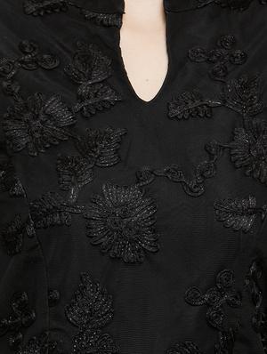 mandarin neck embroidered gown - 16201105 - Standard Image - 5