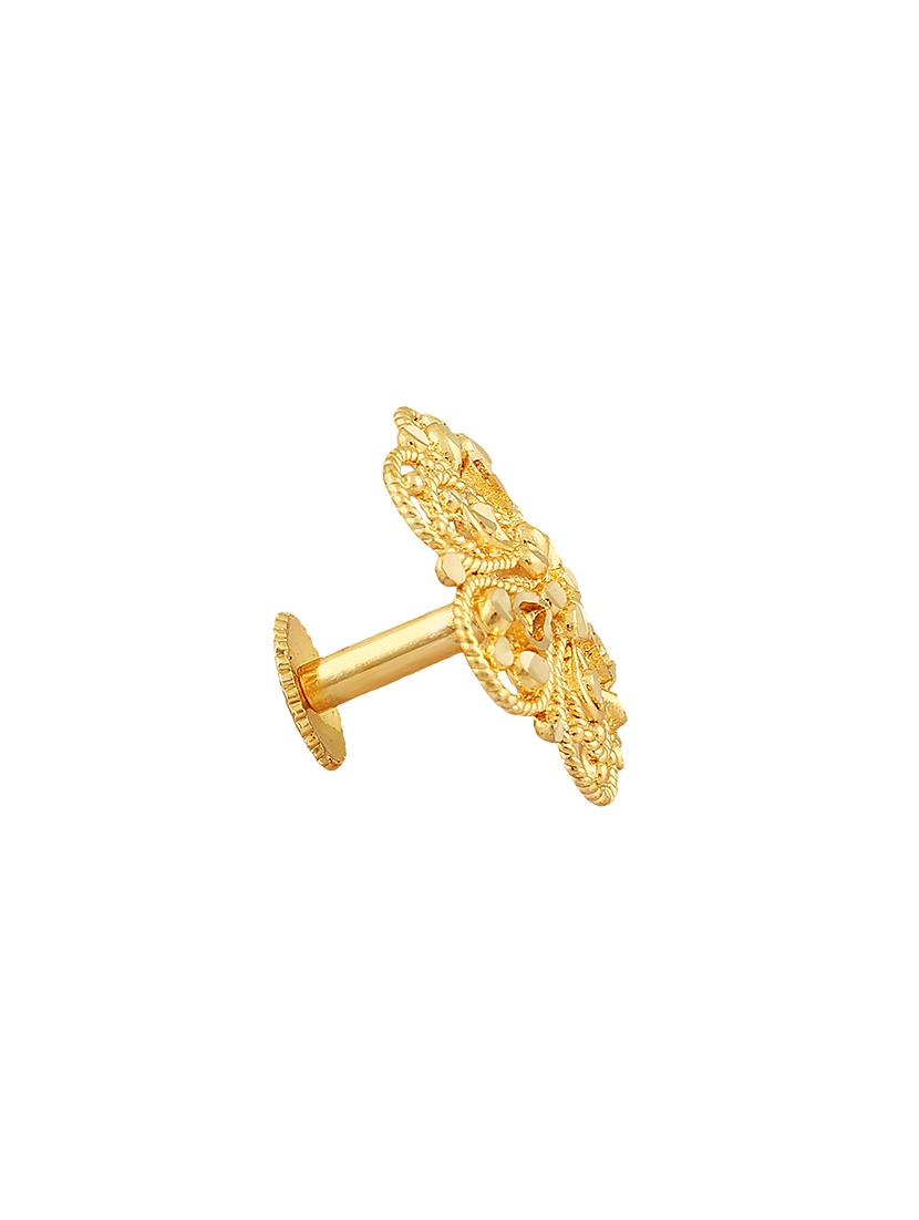 gold metal studs earring - 16201356 - Zoom Image - 2
