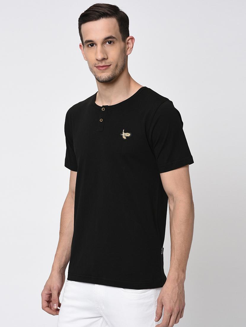 black solid t-shirt - 16202011 - Zoom Image - 2
