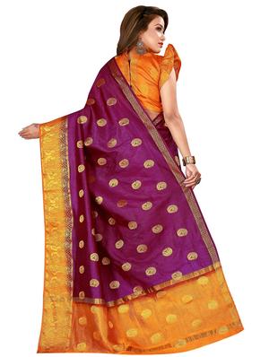 conversational zari motif woven saree with blouse - 16202705 - Standard Image - 2