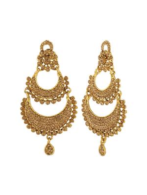 gold brass drop earring - 16203102 - Standard Image - 2