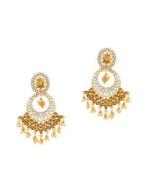 gold brass drop earring - 16203104 - Standard Image - 2