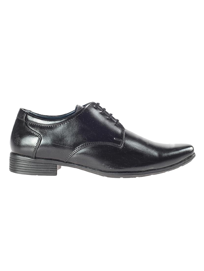 black leatherette lace-up derbys - 16203672 - Zoom Image - 2