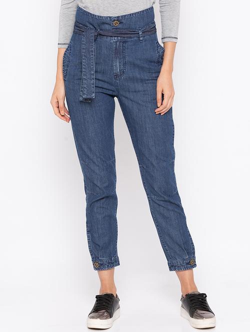 tie knot high rise jeans - 16208056 - Standard Image - 1