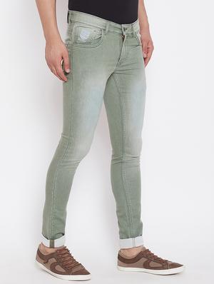 green denim heavy washed jeans - 16208082 - Standard Image - 2
