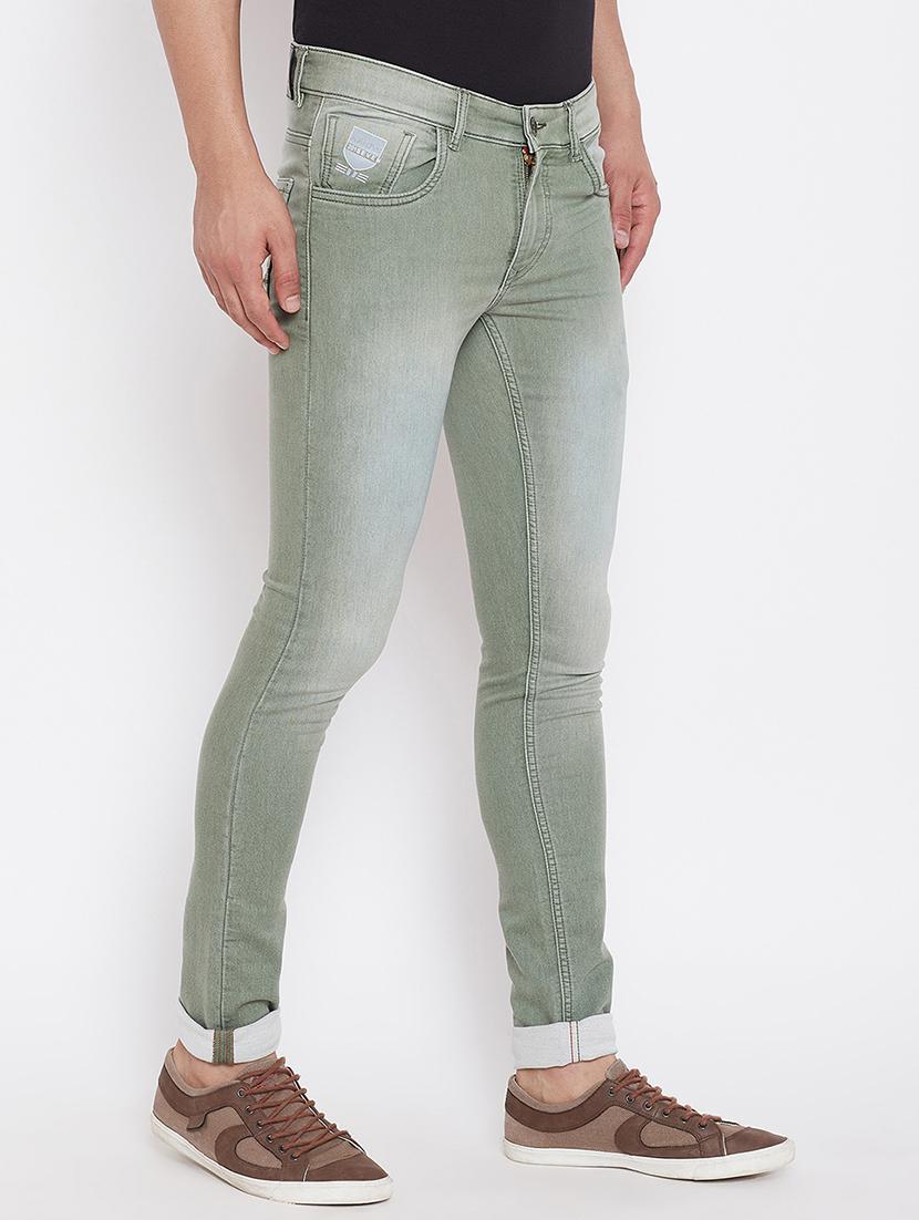green denim heavy washed jeans - 16208082 - Zoom Image - 2