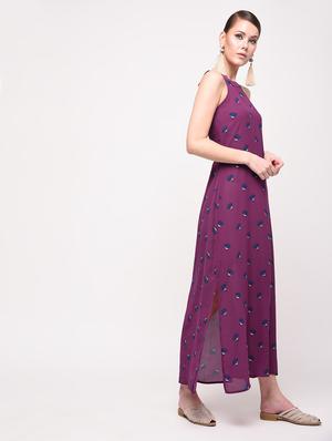tie back floral maxi dress - 16208101 - Standard Image - 2