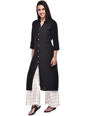 solid high slit kurta - 16208405 - Standard Image - 2