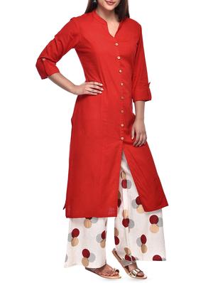 solid straight kurta - 16208407 - Standard Image - 2