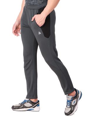 grey solid full length track pant - 16208881 - Standard Image - 2