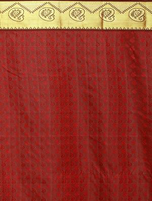 ethnic zari motifs kanjivaram saree with blouse - 16209544 - Standard Image - 2
