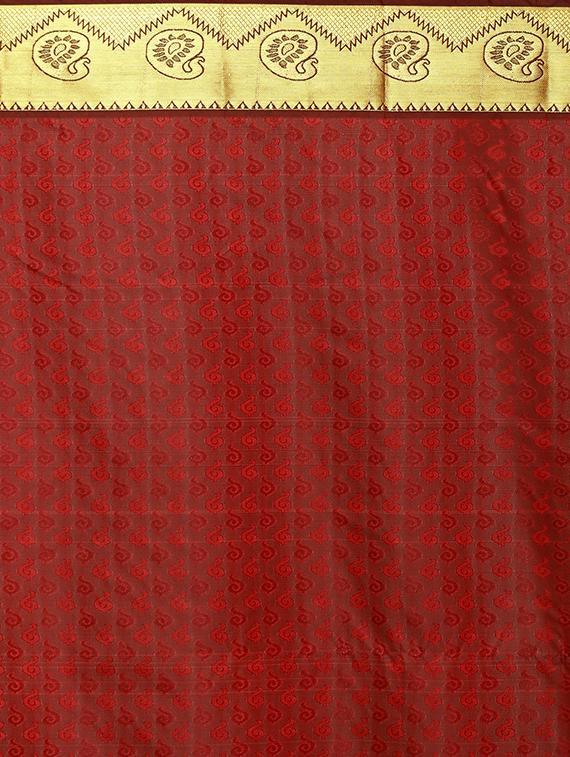 ethnic zari motifs kanjivaram saree with blouse - 16209544 - Zoom Image - 2