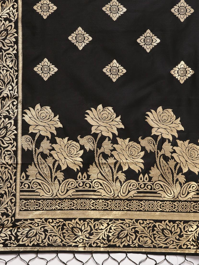 floral zari motifs banarasi dupatta - 16209699 - Zoom Image - 2