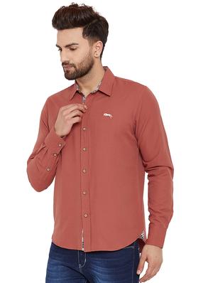 red cotton casual shirt - 16214502 - Standard Image - 2