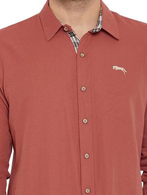 red cotton casual shirt - 16214502 - Standard Image - 5