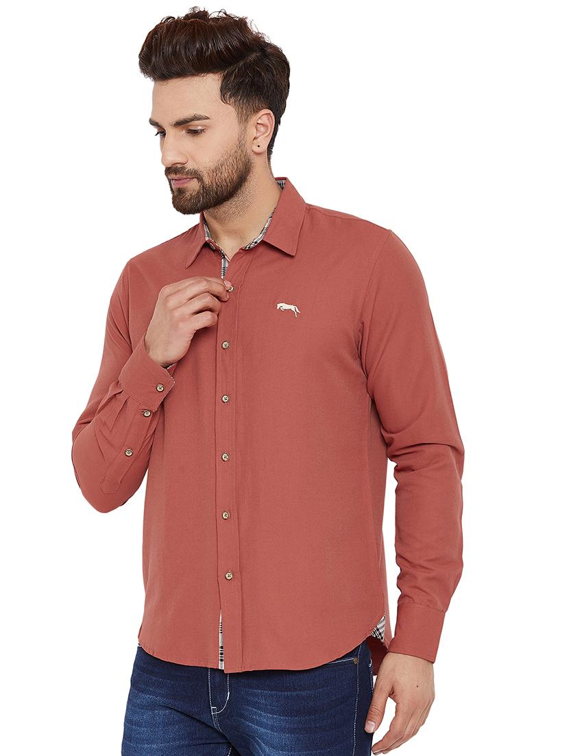red cotton casual shirt - 16214502 - Zoom Image - 2