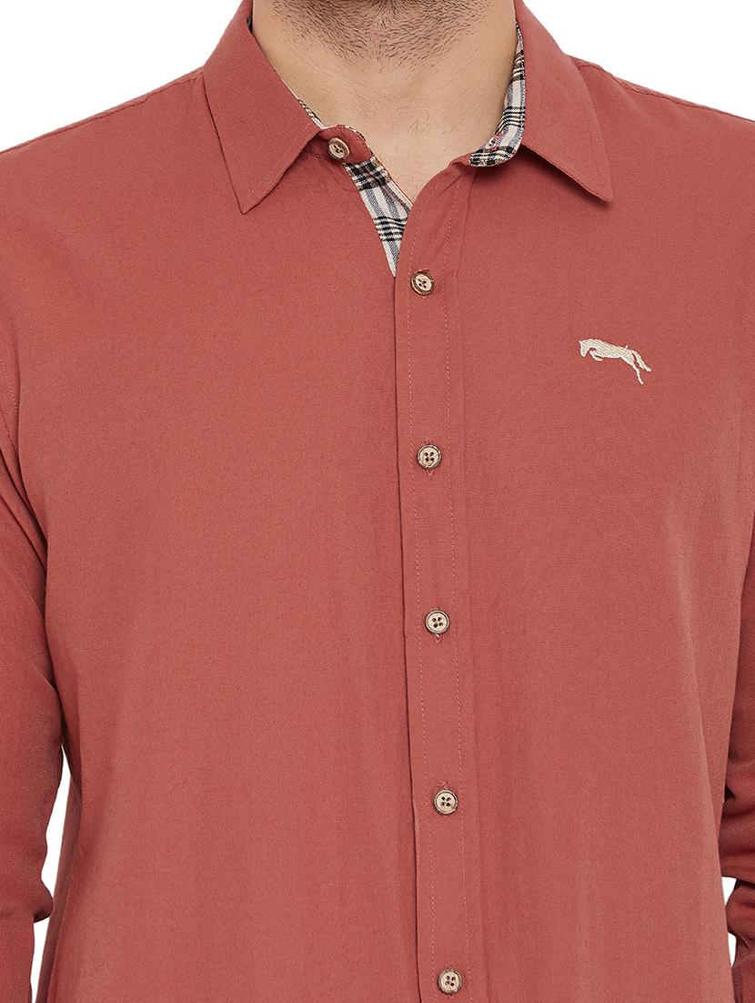 red cotton casual shirt - 16214502 - Zoom Image - 5