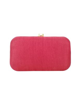 maroon silk box clutch - 16215199 - Standard Image - 2
