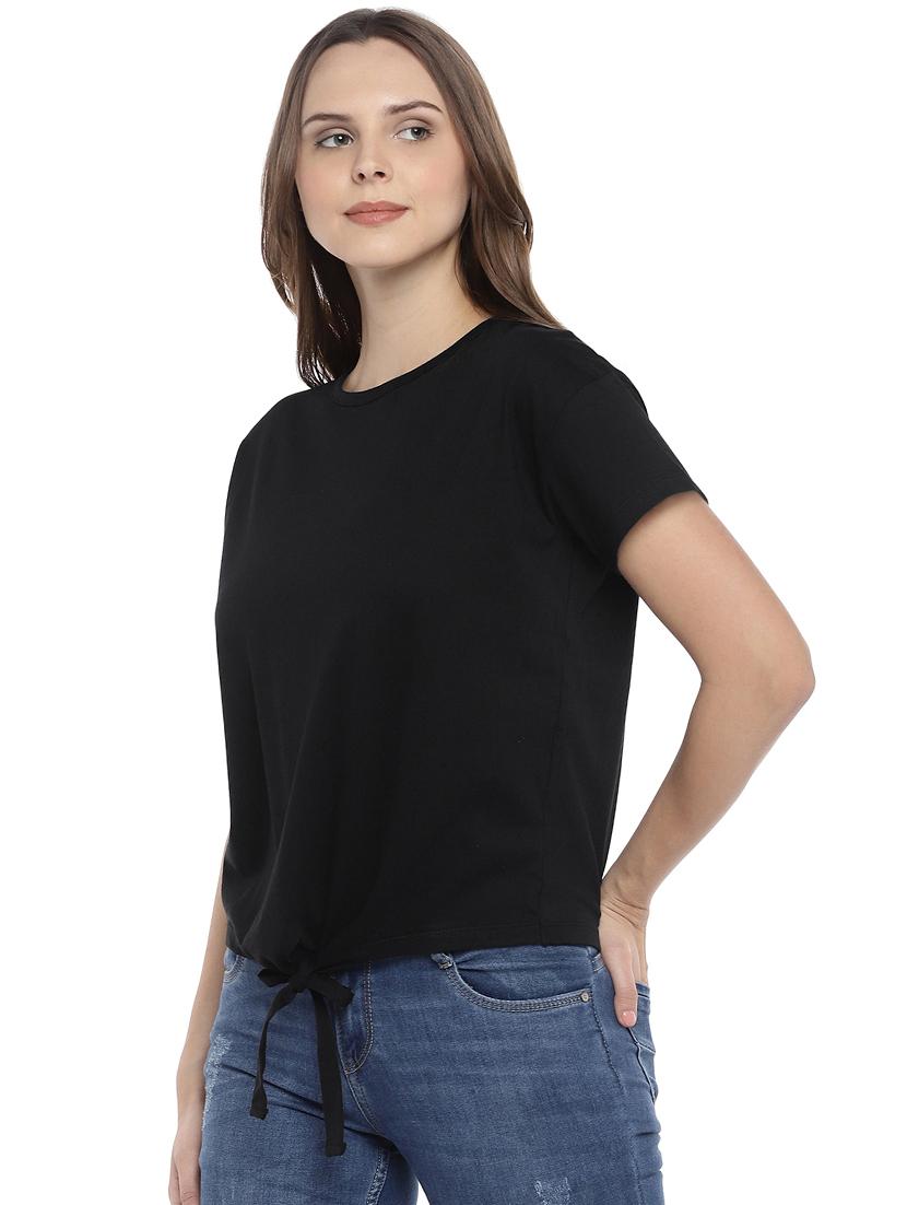 tie knot hem crew neck top - 16215373 - Zoom Image - 2