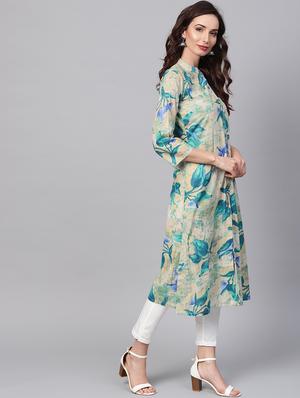 Floral a-line kurta - 16215869 - Standard Image - 2