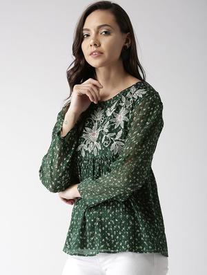 embroidered peplum top - 16216624 - Standard Image - 2