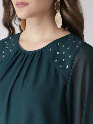 round neck embellished top - 16216627 - Standard Image - 5