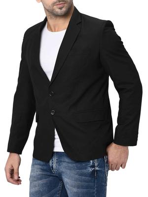 black solid single breasted casual blazer - 16216837 - Standard Image - 2
