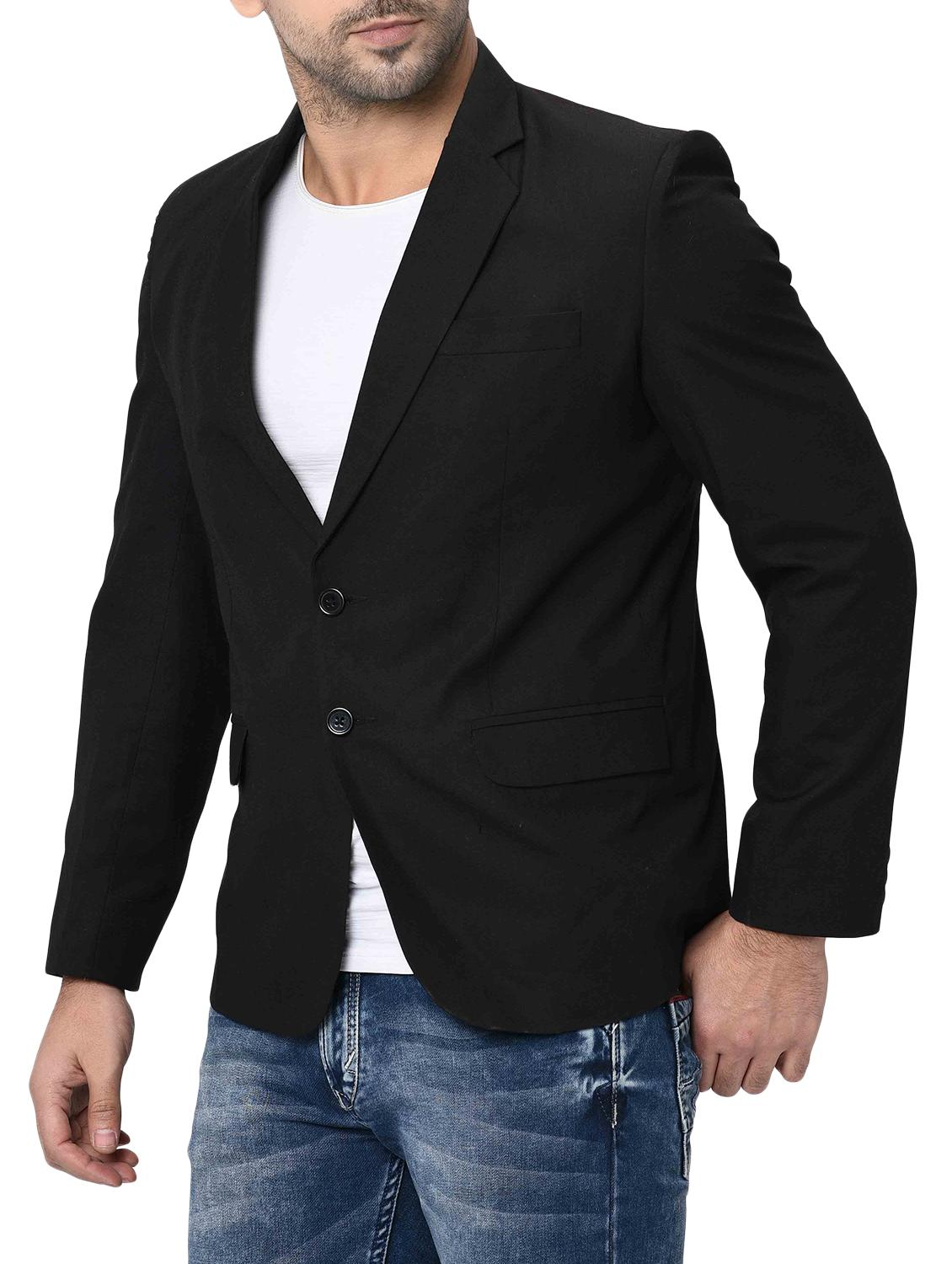 black solid single breasted casual blazer - 16216837 - Zoom Image - 2