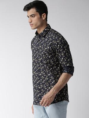 black floral printed casual shirt - 16217983 - Standard Image - 2