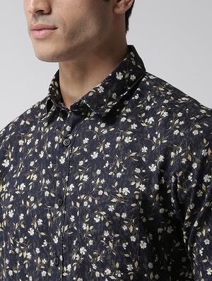 black floral printed casual shirt - 16217983 - Standard Image - 5