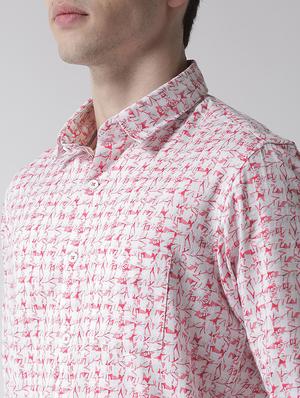 red printed casual shirt - 16217987 - Standard Image - 5