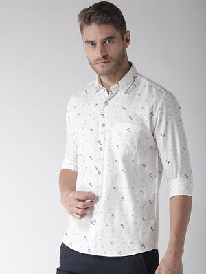 white printed casual shirt - 16217990 - Standard Image - 2