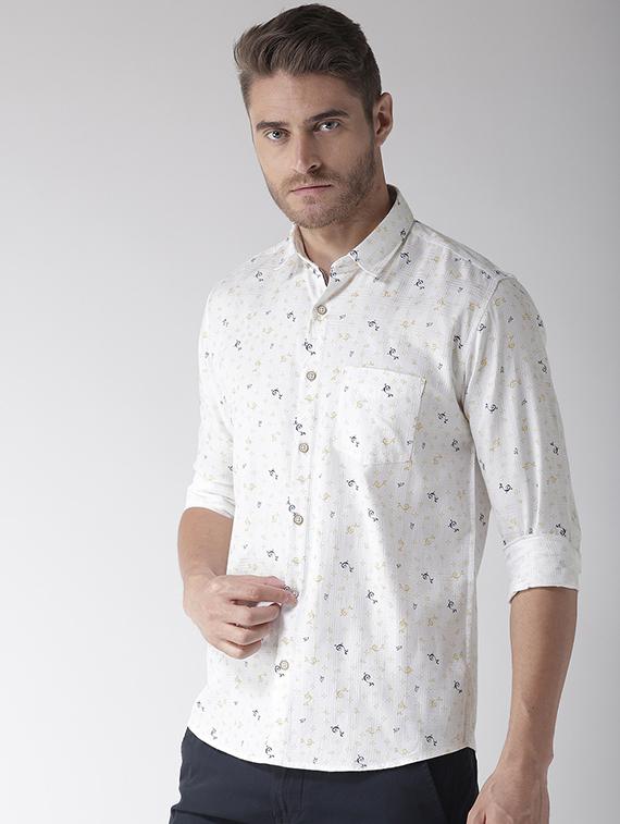 white printed casual shirt - 16217990 - Zoom Image - 2