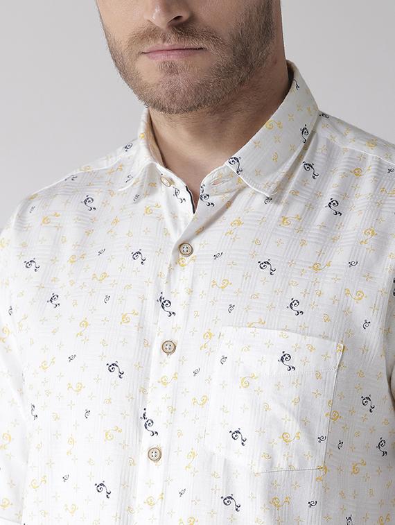 white printed casual shirt - 16217990 - Zoom Image - 5