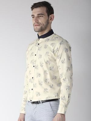 yellow floral printed casual shirt - 16218037 - Standard Image - 2