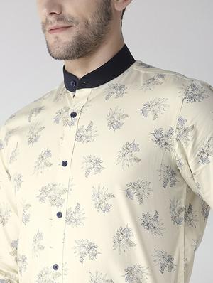 yellow floral printed casual shirt - 16218037 - Standard Image - 5