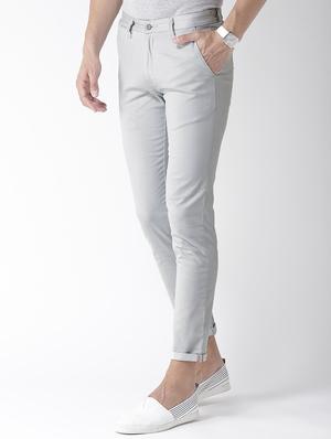 grey solid chinos - 16218093 - Standard Image - 2
