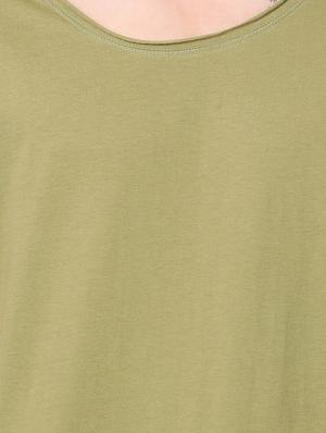 olive green solid t-shirt - 16218120 - Standard Image - 5