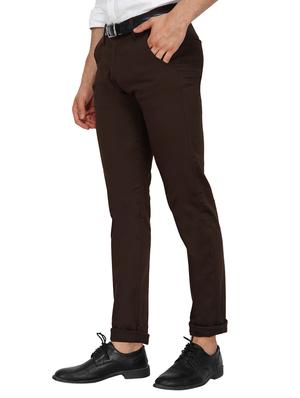 brown solid chinos - 16218202 - Standard Image - 2