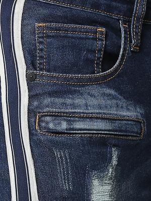 blue side taped biker denim - 16218556 - Standard Image - 5