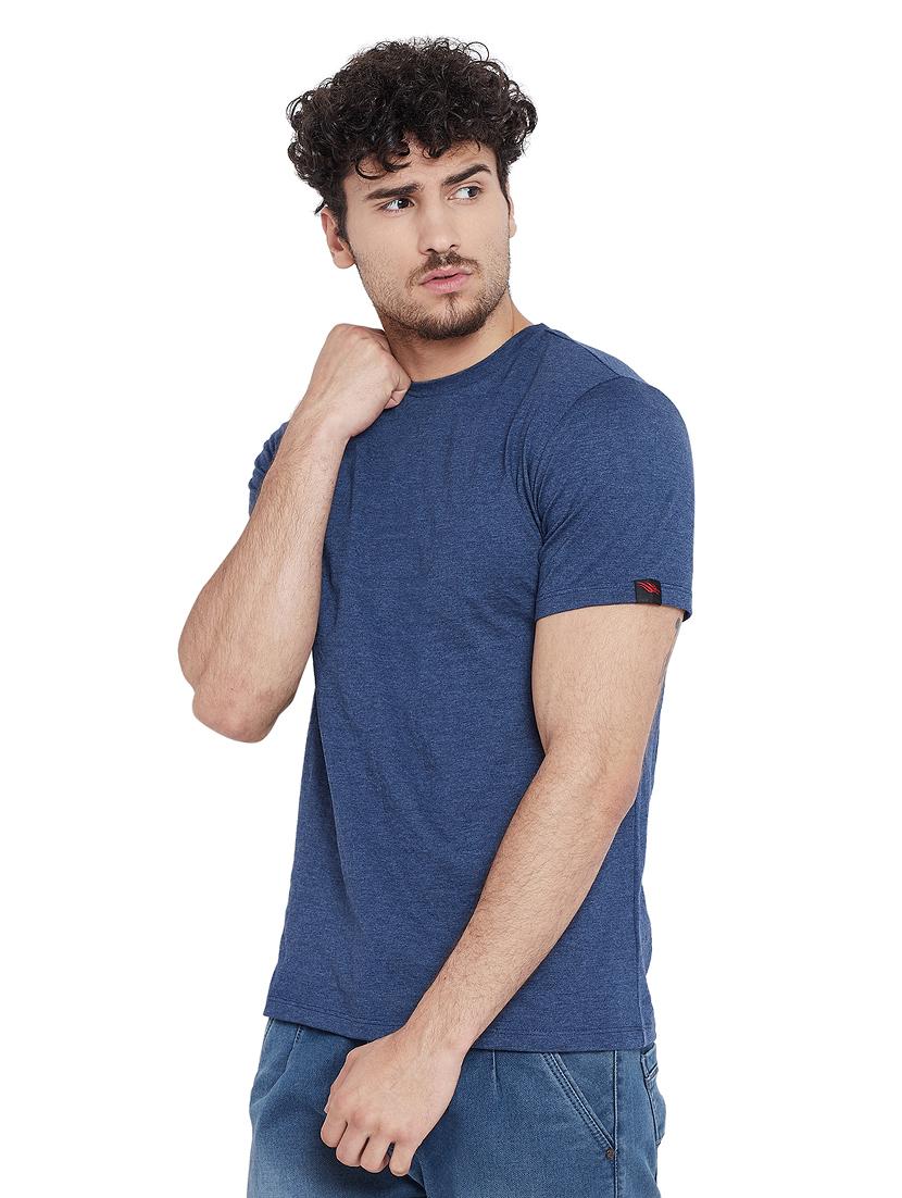 blue solid t-shirt - 16218802 - Zoom Image - 2