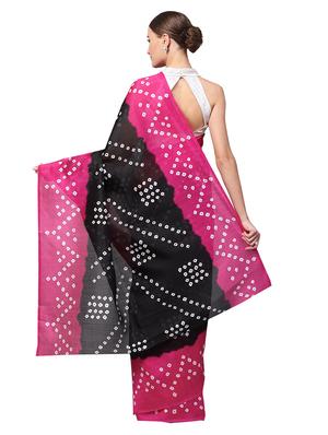 bandhani printed saree with blouse - 16219138 - Standard Image - 2