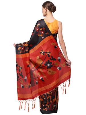 conversational printed saree with blouse - 16219142 - Standard Image - 2